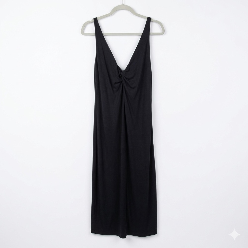 NWT Malai Sol & Soul Black Twist Front Midi Dress Sustainable Made Colombia Swim